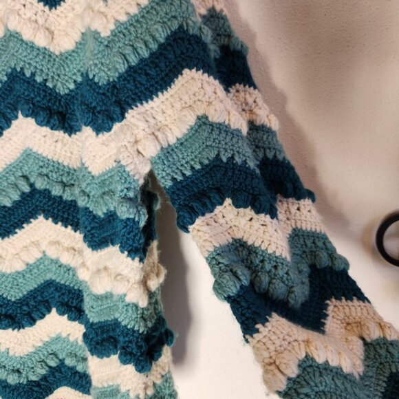 French Knot exclusively for Sundance Chevron Cardigan Women's Size L Hand Made - Picture 9 of 12